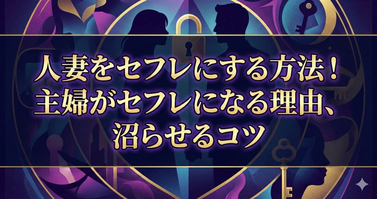 人妻をセフレにする方法!主婦がセフレになる理由、沼らせるコツ