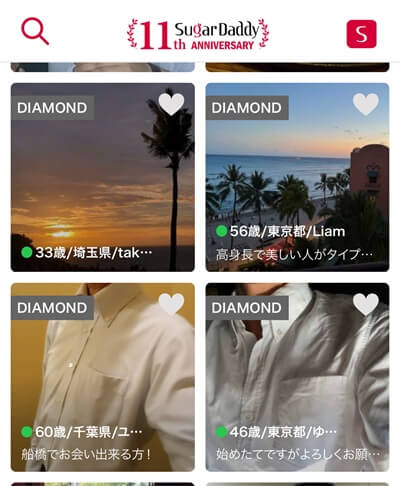 シュガーダディ 男性会員