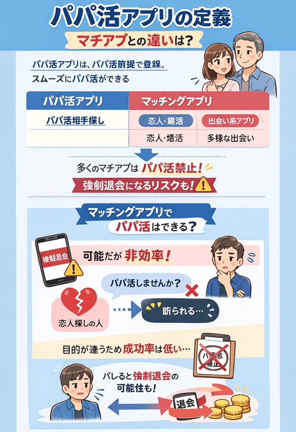 パパ活　マッチングアプリ　違い
